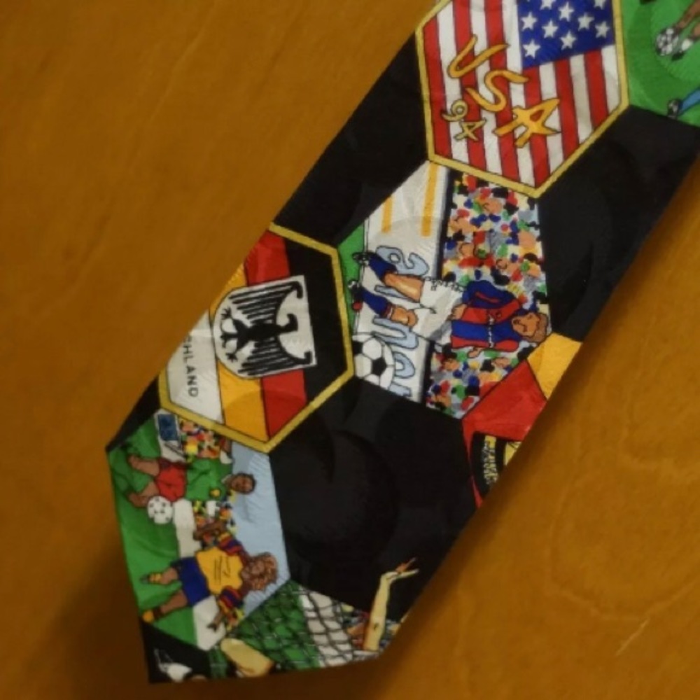 1994 World Cup Soccer Neck Tie Nicole Miller